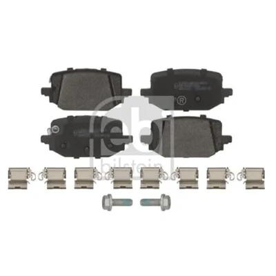 Image of D40606RA0B Brake pad set FEBI BILSTEIN 184228 Rear Axle with acoustic wear warning fastening material NISSAN: Qashqai III