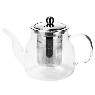 Image of Teapot with Infuser, Heat Resistant Borosilicate Glass, 600ml