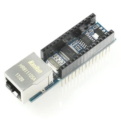 Image of Paradisetronic.com Ethernet Shield Expansion for Arduino Nano with ENC28J60 Controller, RJ45, e.g. Web Server Applications, Internet of Things (IoT)