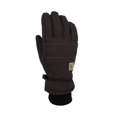 Image of Carhartt Men&#039;s Insulated Duck/Synthetic Leather Knit Cuff Glove Cold Weather, Black, Medium