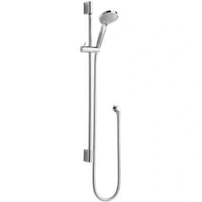 Image of Hudson Reed A3041 ǀ Modern Bathroom Slimline Slide Rail Kit with Multi Function Handset, 830mm x 10mm, Chrome