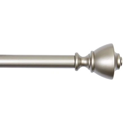 Image of Amazon Basics Curtain Rod with Urn Finials Extendable 91 to 182cm for Bedroom, Dining Room, Living Room or Kitchen, 183 cm, Nickel