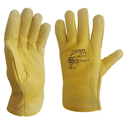Image of 5 PAIRS Driver Gloves Fleece Cotton Lined Leather Lorry Drivers WORK XL