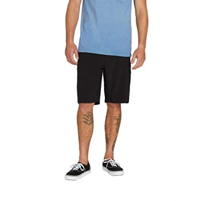 Image of Volcom Men&#039;s Kerosene 21&quot; Hybrid Chino Shorts Casual, Black, 33