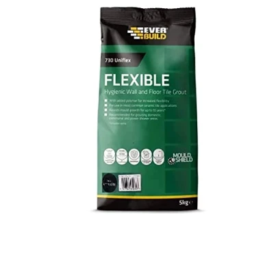 Image of Everbuild 730 Universal Flexible Hygienic Wall and Floor Tile Grout For Use With Joints Up to 15mm wide Anthracite 5kg