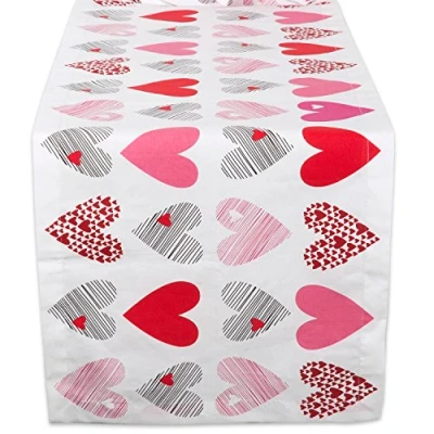 Image of DII Valentine&#039;s Day Table Top Collection, Runner, 14x72, Hearts Collage