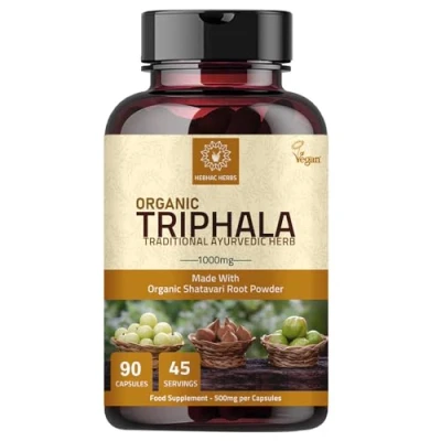Image of Triphala Capsules Rich in Vitamin C &amp; Antioxidants with Goodness of Amla, Haritaki Bibhitaki 90