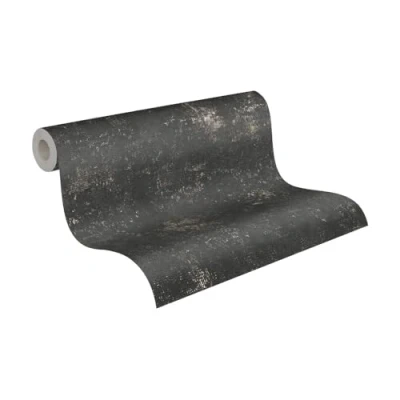 Image of A.S. Création The BOS 388325 Non Woven Wallpaper with Gloss Effect 10.05 m x 0.53 Made in Germany Black Gold
