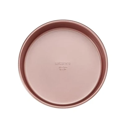Image of Wiltshire Rose Gold Ø20cm Cake Tin, PFOA PTFE Free, Robust Pan, Non Stick Coating, Round Coated Baking Pie Sheet Steel Bakeware, 20x20x5cm