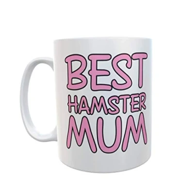 Image of Decalarama Hamster Mug Best Mum Funny Novelty Mother Pet Owner Gift Present