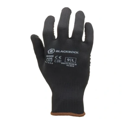 Image of Blackrock Polka Dot Lightweight PVC Grip Safety Work Gloves Men&#039;s &amp; Women&#039;s Gardening Gloves, Textured Grip, Breathable Polyester Liner, Ideal For Warehousing, Handling, Manufacturing Size 8/M