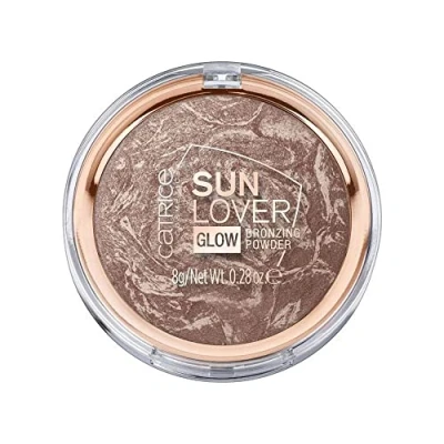 Image of Catrice Sun Lover Glow Bronzing Powder, Bronzer, No. 010, Brown, Shimmering for Dry Skin, Blemished Combination Vegan, Oil Free, Perfume, No Alcohol, Pack of 1 (8 g)