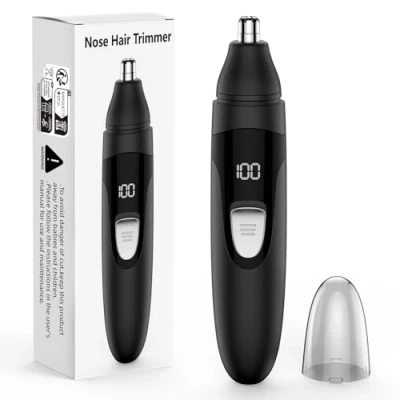 Image of Nose Hair Trimmer,Cordless Ear and Painless Trimmer for Men Women,Indicator Light, Dual Edge Blades Easy Cleansing (Black)