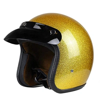 Image of Mangen Motorcycle Helmet Open Face Scooter Motorbike Jet Helmets (Yellow, XL)