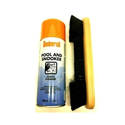 Image of cueball16 1 Tin of 400ml POOL or SNOOKER TABLES CLOTH CLEANING VALET Spray with 9&quot; BRUSH Complete Instructions Sheet