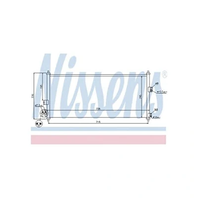 Image of CO4785 Condenser NISSENS 94589 without dryer Aluminium 735mm R1234yf