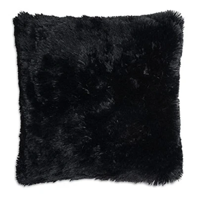 Image of Adore Home Super Soft Faux Fur Cushion Covers Cuddly Shaggy 43x43cm (Black)