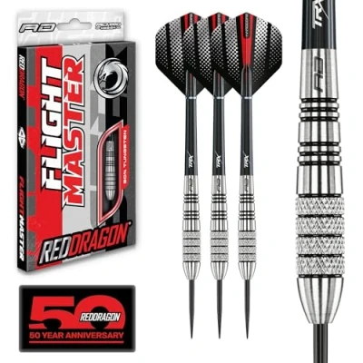 Image of RED DRAGON Sidewinder: 27g Flightmaster Tungsten Steel Darts Set with Flights and Stems