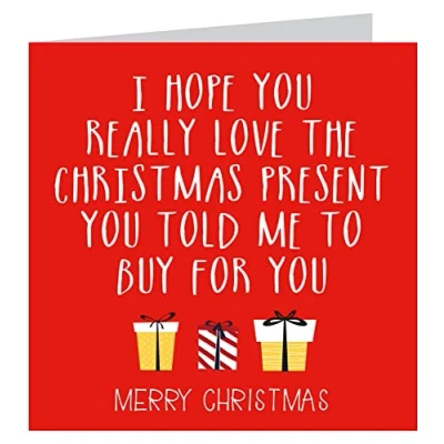 Image of Funny Christmas Card Hilarious Xmas Cards For Him or Her Mum Dad Husband Wife Brother Sister
