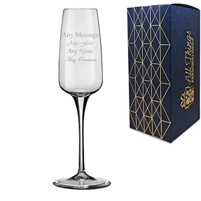 Image of Personalised Engraved 230ml Aurum Champagne Flute, Gift Boxed, Perfect for Any Prosecco Lover