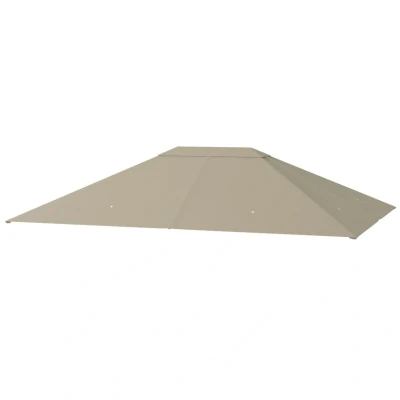 Image of Outsunny 3 x 4m Gazebo Replacement Canopy Cover Roof Khaki