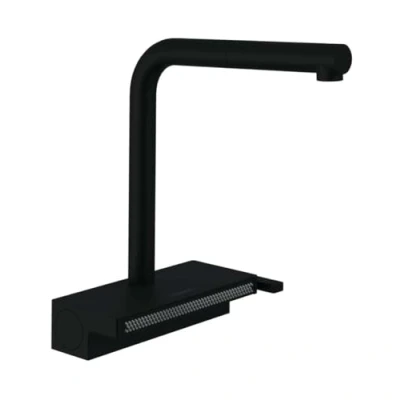 Image of Hansgrohe Aquno Select M81 Single Lever Kitchen Mixer 250 With Pull Out Spout And Sbox, 2 Spray Modes, Matt Black, 73830670