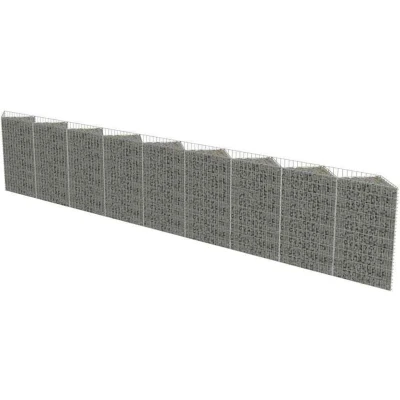 Image of vidaXL Gabion Wall/Raised Planter Galvanised Steel, Rust Resistant, Weather Proof, Easy to Assemble Ideal for Home/Garden/Patio