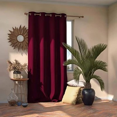 Image of AmeliaHome Blackout Curtain with Eyelets 140 x 270 cm Polyester Wine Red