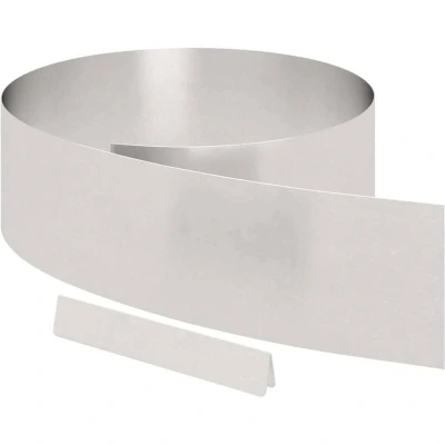 Image of vidaXL Garden Lawn Edging 4 pcs Silver 450 x 20 cm Stainless steel