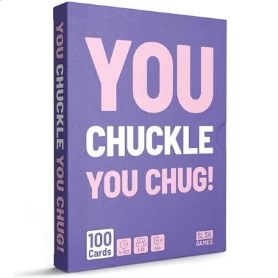 Image of SLSK Games you chuckle, chug! The funniest Drinking game with 100 cards Card Party for adults from 18 years old English Version