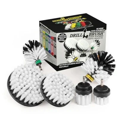 Image of Drill Brush Ultimate Car Wash Kit Cleaning Supplies Carpet Truck Accessories Wheel Motorcycle Mats Spin Interior Leather, Vinyl, Upholstery, Fabric
