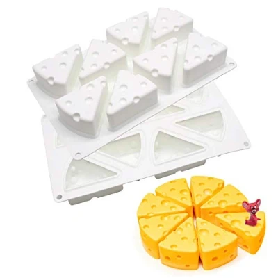 Image of XiaoShenLu Silicone Mousse Cake Molds 3D Bakeware DIY Mould, 8 Holes Large Cheeses
