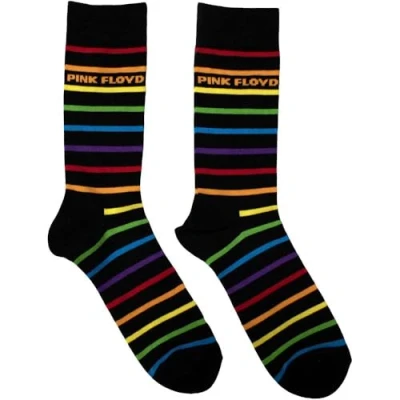 Image of Rock Off officially licensed products Pink Floyd Wide Stripes Band Logo Ankle Socks UK Size 7 11
