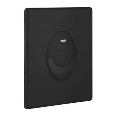 Image of GROHE Start Flush Plate Toilet Wall for Concealed GD2 Cisterns (Made of ABS, Water Saving Dual with &amp; Stop Activation, Vertical Installation), Size 156x197mm, Gloss Black, 38964KV0
