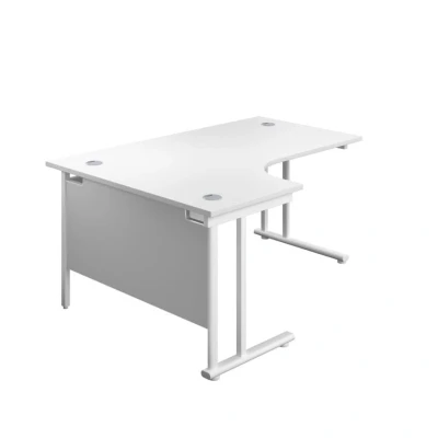 Image of 1800X1200 Twin Upright Left Hand Radial Desk White