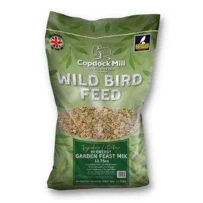 Image of Copdock Mill Garden Feast Wild Bird Seed 12.75kg High Energy with Sunflower Seeds and Peanuts for Birds Small