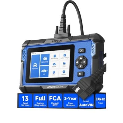 Image of TOPDON OBD2 Scanner, ArtiDiag600 Elite, Full System Car Diagnostic Tool, 13 Maintenance Service, FCA/SGW, 2 Years of Free Updates, Scanner with CAN FD