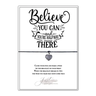 Image of Just A Little Something Believe you can and You&#039;re Halfway There Wish Bracelet A6 Silver Gift