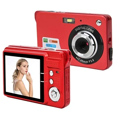 Image of Annadue Digital Camera,18MP Compact 2.7 inch Pocket Camera,8X Zoom Camera,Support 32GB SD,Built in Microphone,Auto Focusing,Portable Mini Cameras for Students,Teens(red)