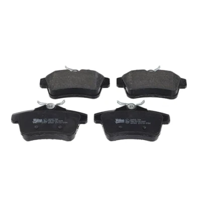 Image of 8660000784, 8660004437 Brake pad set VALEO 601061 Rear Axle excl. wear warning contact with bolts/screws, anti squeak plate PEUGEOT: 3008 I