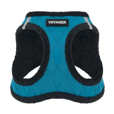 Image of Best Pet Supplies Voyager Step In Plush Dog Harness Soft Plush, Vest for Small and Medium Dogs by Turquoise XS (Chest: 13 14.5&quot;)