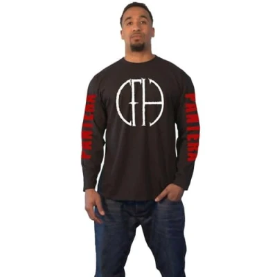 Image of Pantera T Shirt Frayed Band Logo Official Unisex Black Long Sleeve XL