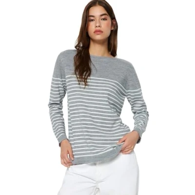 Image of Trendyol FeMan Regular fit Basic Crew Neck Knitwear Sweater,Grey,S