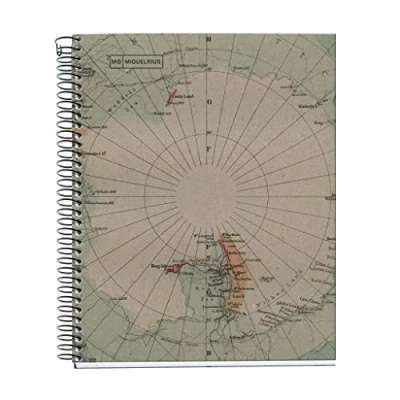 Image of Miquelrius A5 Notebook, Horizontal Ruled 7 mm, 80 g/m² Recycled Paper, Sheets of one Color, Spiral, Eco Maps
