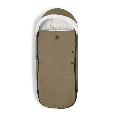 Image of Stokke YOYO Footmuff, Toffee Sherpa Lining, Fleece Hood with Drawstring, Double Padding Machine Washable at 30C Includes Small Bag