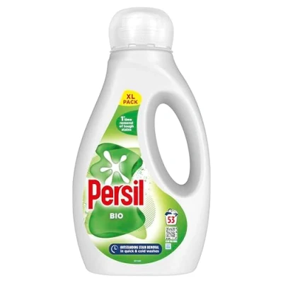 Image of Persil Bio Laundry Washing Liquid Detergent 1st time removal of tough stains outstanding stain in quick &amp; cold washes 53 (1.431 L)