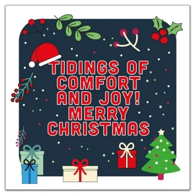 Image of Christmas Card Cool Funny Pretty Xmas for Him Her Boyfriend Girlfriend Husband Wife Kids Cute all (Joy)