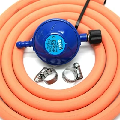Image of Hg Camping Gas Type 29Mbar Regulator With 1M Hose + 2 Clips Fits 907 904 901
