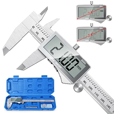 Image of Digital Vernier Caliper, Preciva Electronic Caliper 150mm with Extraordinary LCD Screen, Precision Tool Micrometer Stainless Steel Mm/Inch Conversion, Splash Resistant