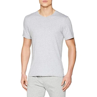 Image of LOVABLE Men&#039;s 100% Cotton Up V Neck T Shirt, Grigio (Grigio Melange 026), XXL